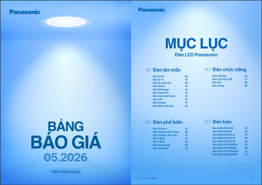 Catalogue đèn chiếu sáng Panasonic 05.2026